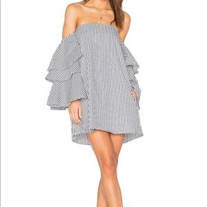 FAITHFULL Striped Off the Shoulder Phi Phi Dress